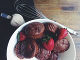 Muffins proteicos cambur y fresas