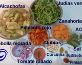 Foto del paso 1 de la receta: Arroz en "paella" de alcachofas y jamón serrano