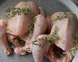 Foto del paso 1 de la receta: Picantones asado con naranja y arroz al aroma de azafrán