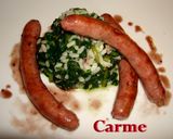 Foto del paso 6 de la receta: Salchichas al vino tinto con espinacas con arroz