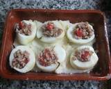 Foto del paso 4 de la receta Huevos marmolados rellenos de carne
