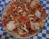 Foto del paso 1 de la receta: Ensalada de pollo tomate morrón y mayonesa para el sándwich de la caja de pesca
