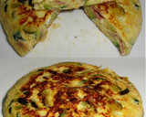 Foto del paso 9 de la receta: Tortilla de calabacín con cebolla y jamón serrano