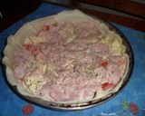 Foto del paso 4 de la receta: Tarta de jamón, crema y tomates