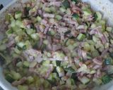 Foto del paso 3 de la receta: Espirales con carbonara de calabacín y beicon