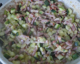 Foto del paso 3 de la receta: Espirales con carbonara de calabacín y beicon