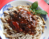 Foto del paso 6 de la receta: Macarrones con salsa de tomate casera con hongos secos y pimiento asado