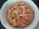 Arroz con pechuga en salsa agridulce 