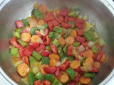 Arroz con pechuga en salsa agridulce 
