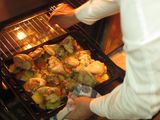 Pollo asado con patatas panaderas