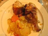 Pollo asado con patatas panaderas